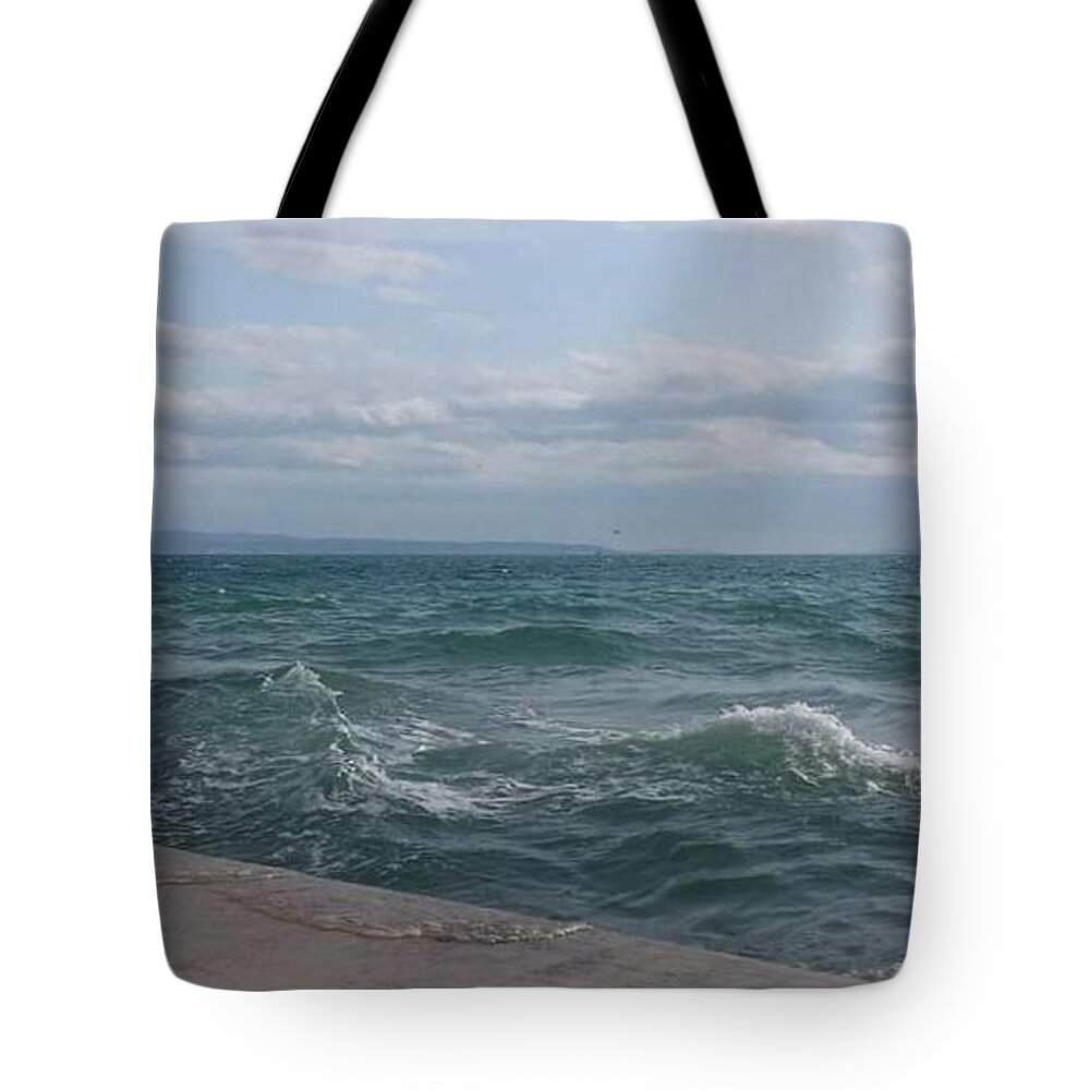 Sea Tote Bag featuring the photograph Choppy by Alexandra Vusir