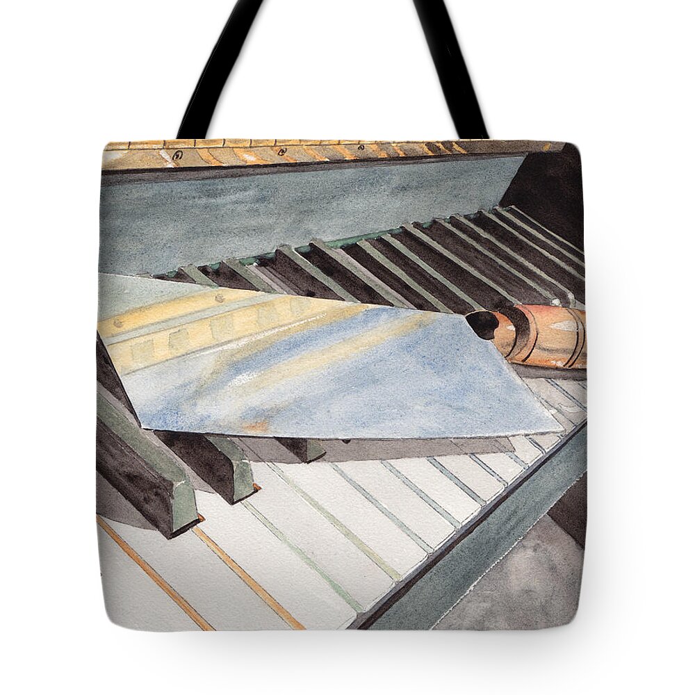 Piano Tote Bag featuring the painting Chopstix by Ken Powers