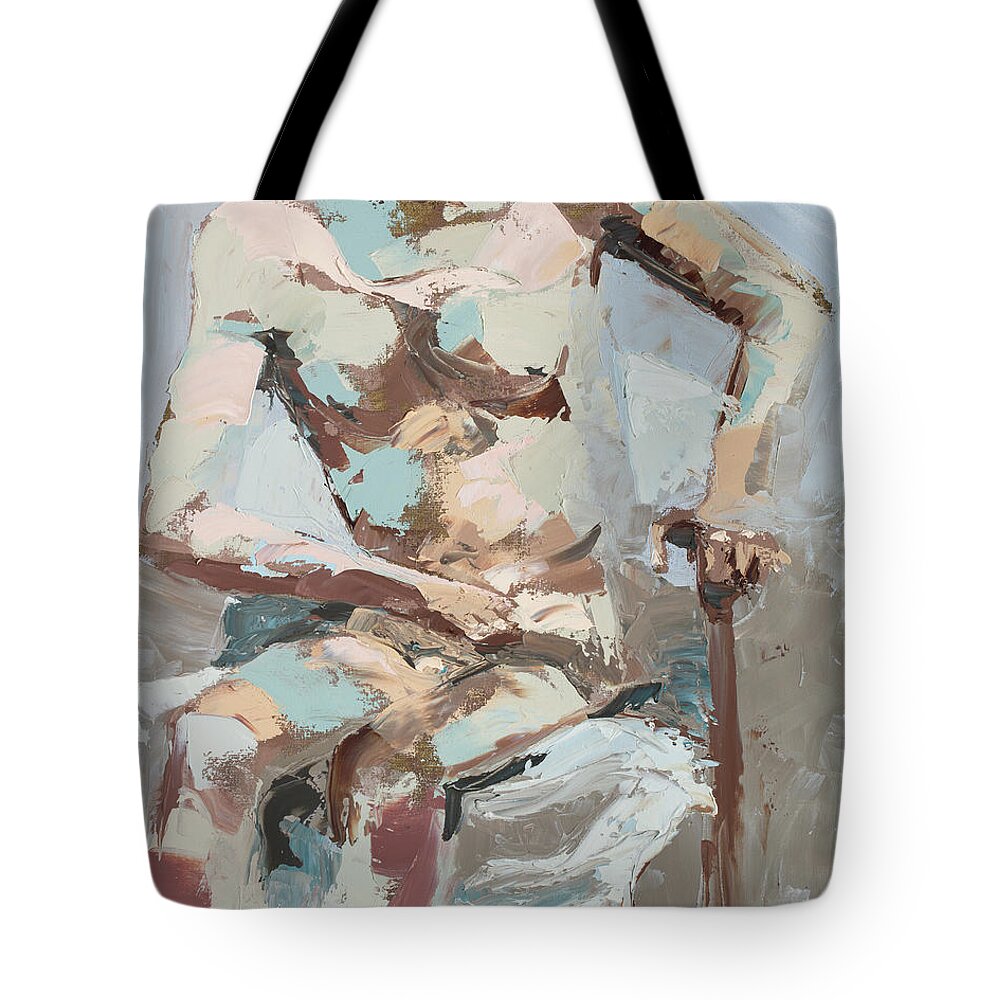 Impressionism Tote Bag featuring the painting Chris's Chair by PJ Kirk