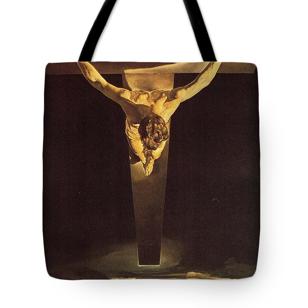 Salvador Tote Bag featuring the painting Christ of Saint John of the Cross by Salvador Dali