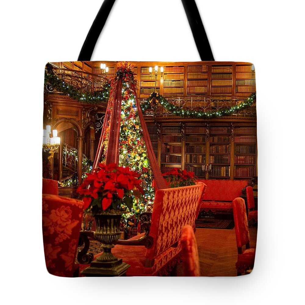 Diane Lindon Coy Tote Bag featuring the photograph Christmas at Biltmore Four by Diane Lindon Coy