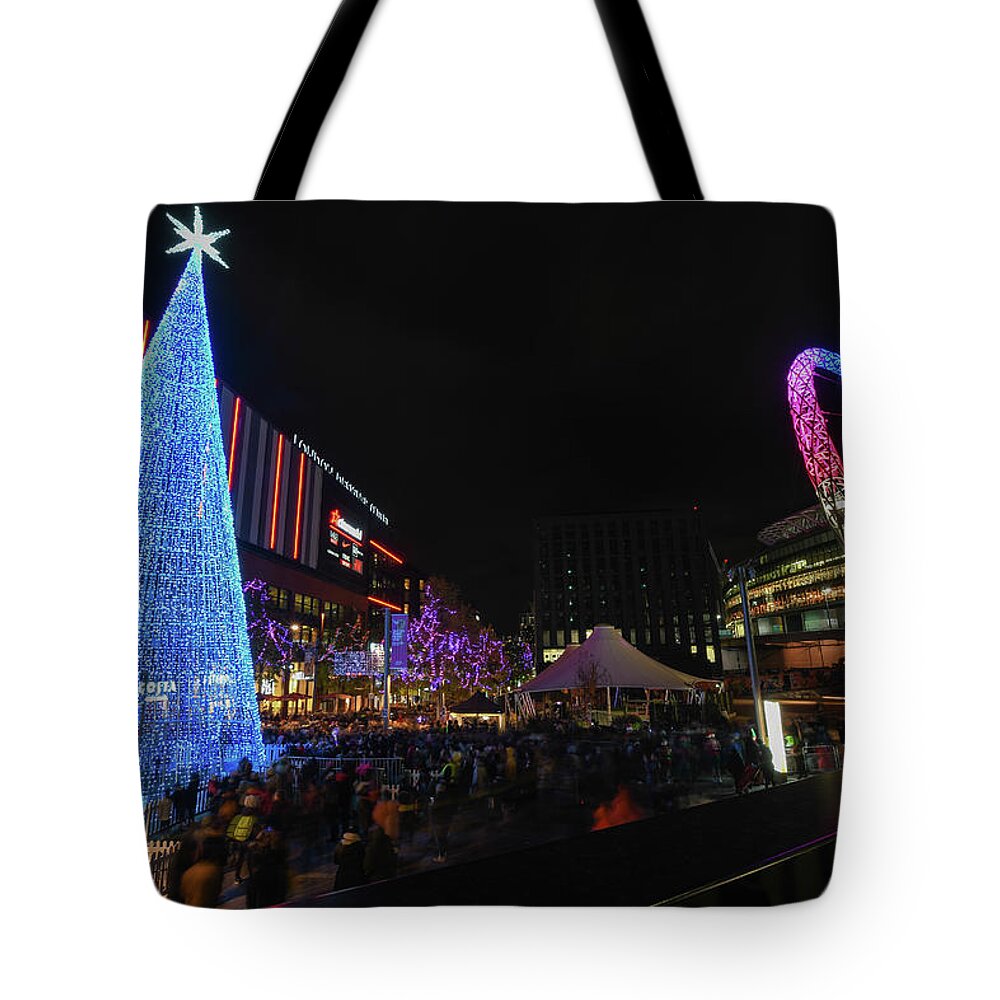Wembley Tote Bag featuring the photograph Christmas at Wembley by Andrew Lalchan