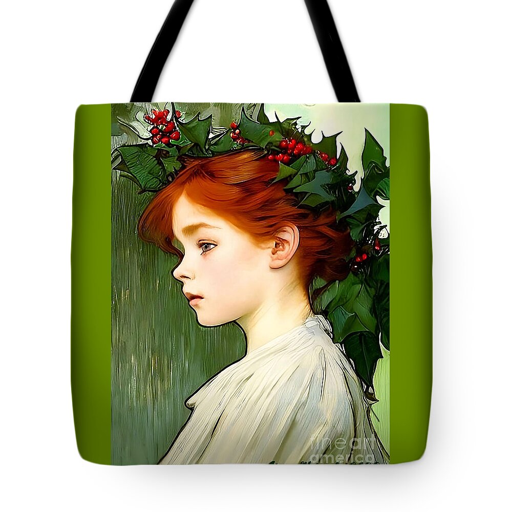 Christmas Art Tote Bag featuring the digital art Christmas Child #1 by Stacey Mayer