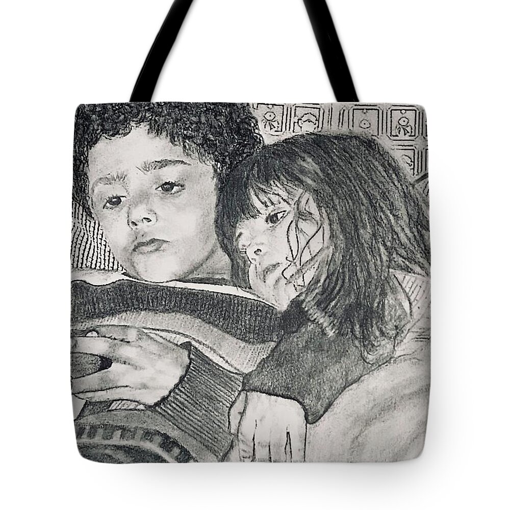 Two Toddler Tote Bag featuring the painting Christmas Eve by Juliette Becker