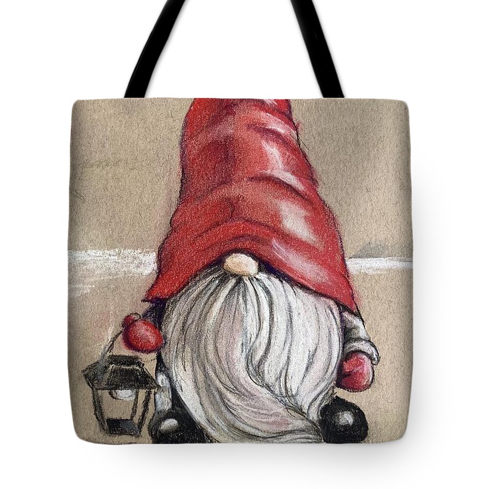 Christmas Tote Bag featuring the pastel Christmas Gnome by Teresa Smith