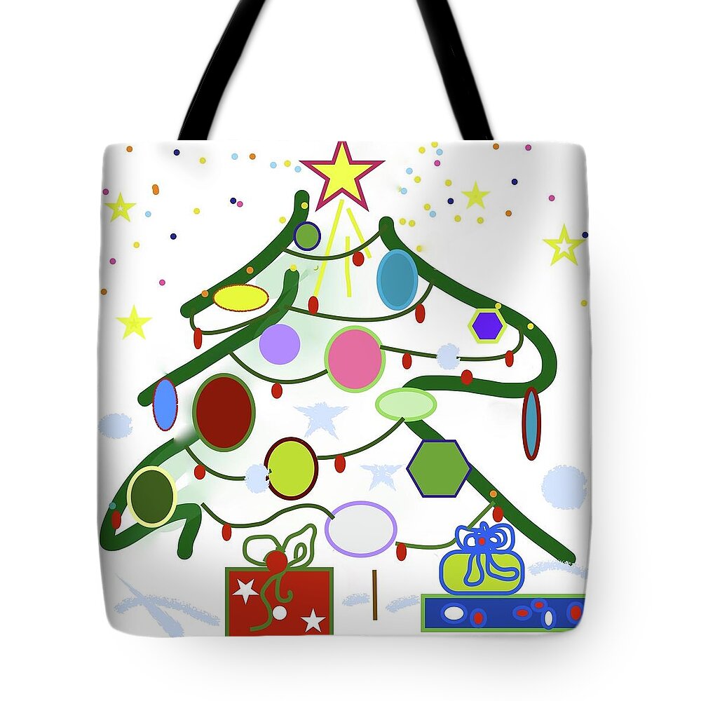 Christmas Tree Tote Bag featuring the digital art Christmas In The Morning by Alida M Haslett
