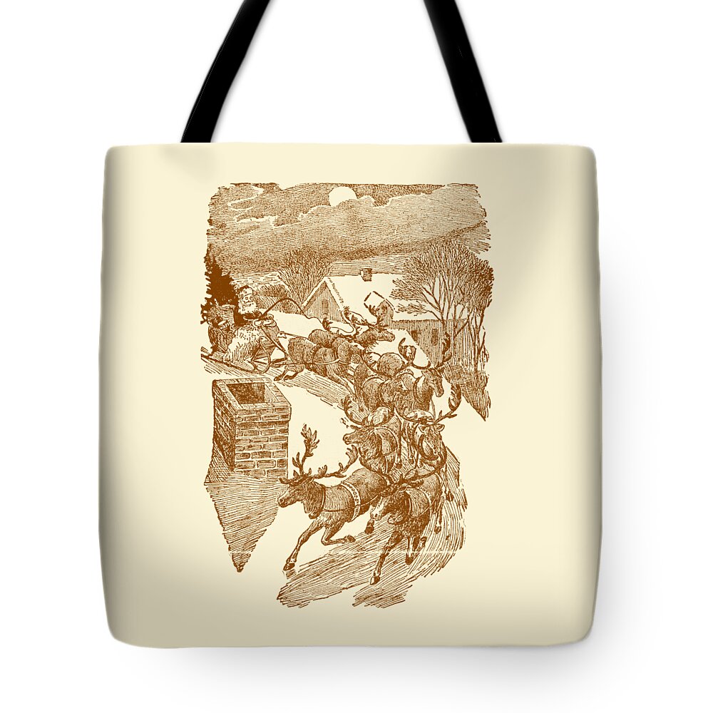 Christmas Tote Bag featuring the digital art Christmas Scene by Madame Memento