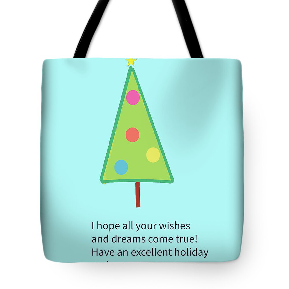 Holiday Tote Bag featuring the digital art merry Christmas tree by Ashley Rice