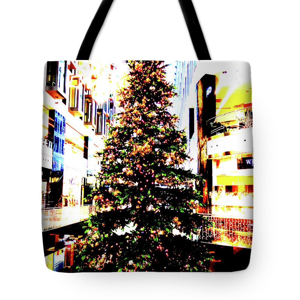 Christmas Tote Bag featuring the photograph Christmas Tree At Mall In Warsaw, Poland 2 by John Siest