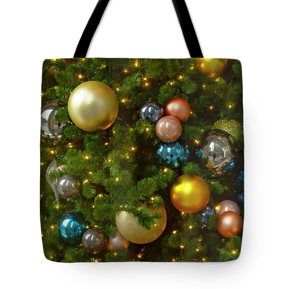 Christmas Tote Bag featuring the photograph Christmas Tree Cheer-1 by Bonnie Follett