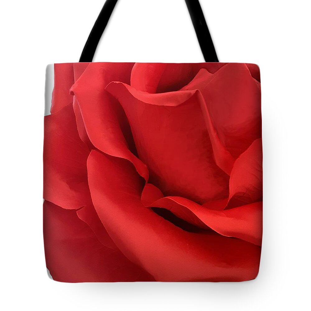 Contemporary Tote Bag featuring the mixed media Christy's Rose by Herb Dickinson