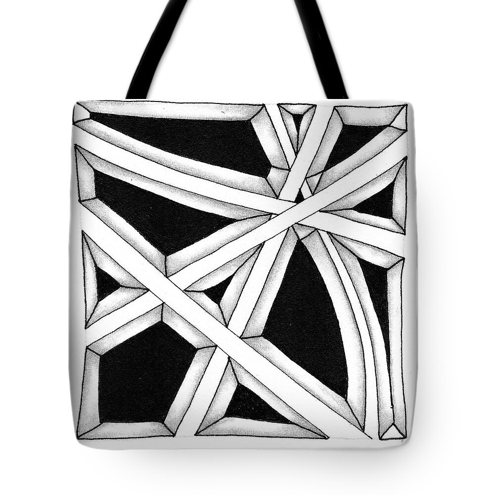 Zentangle Tote Bag featuring the drawing Chunkified by Jan Steinle