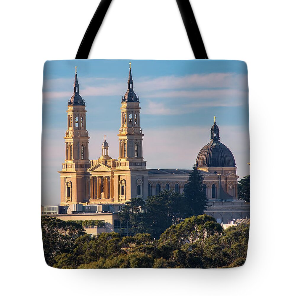 Building Tote Bag featuring the photograph Church in the Sky by Laura Macky