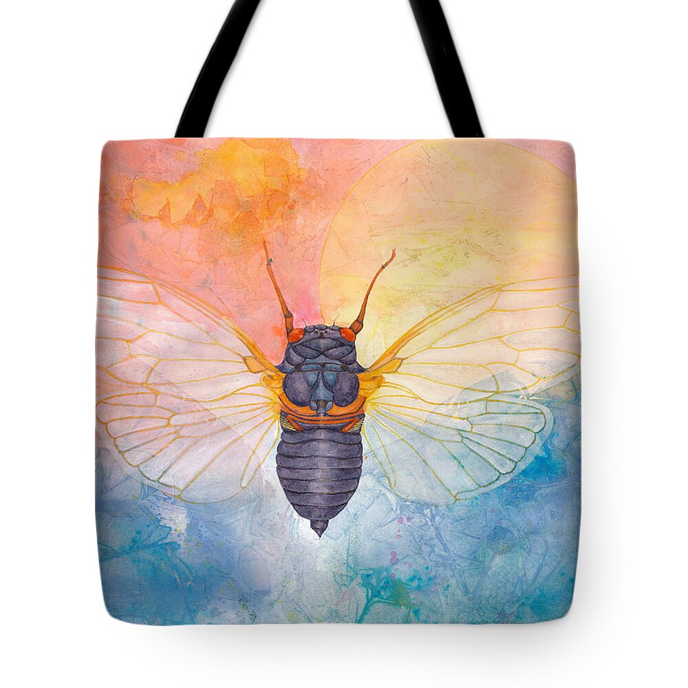 Cicada Tote Bag featuring the painting Cicada Dream by Marie Stone-van Vuuren