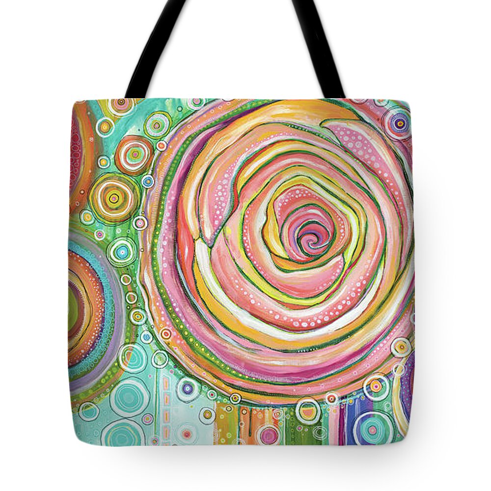 Circle Of Life Tote Bag featuring the painting Circle of Life by Tanielle Childers