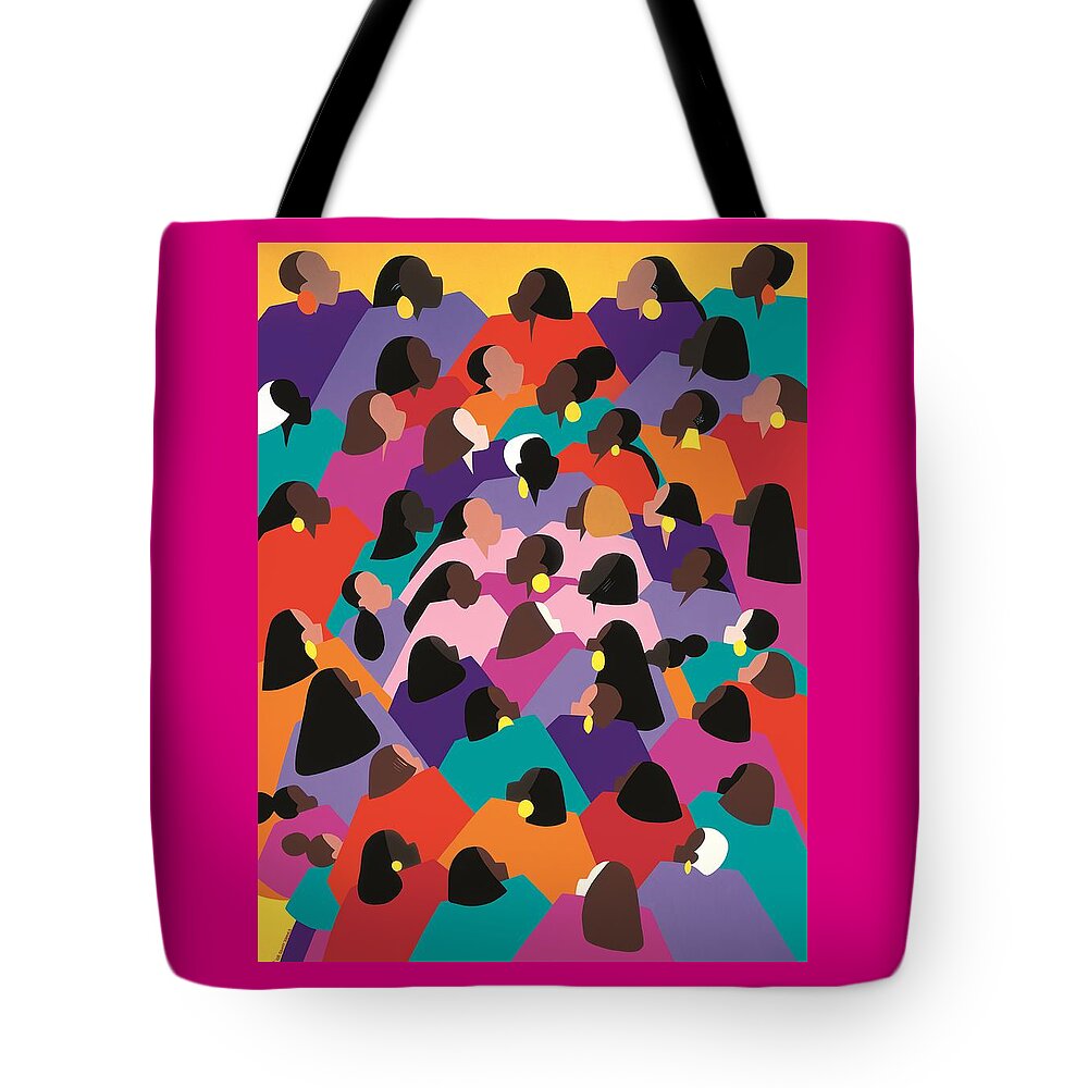 Black Lives Matter Tote Bag featuring the painting Circle of Promise by Synthia SAINT JAMES