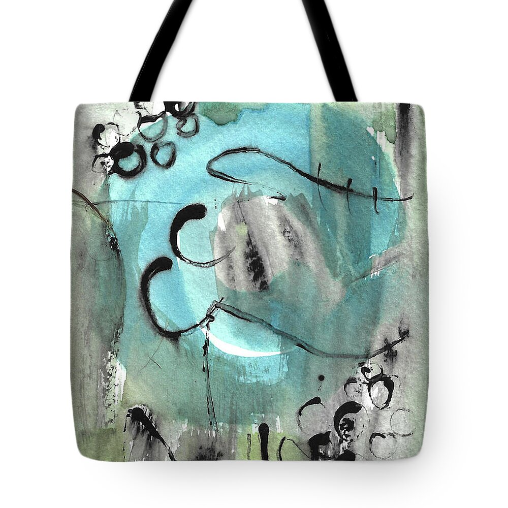 Circling Round The Blues Tote Bag featuring the painting Circling Round the Blues by Kandy Hurley