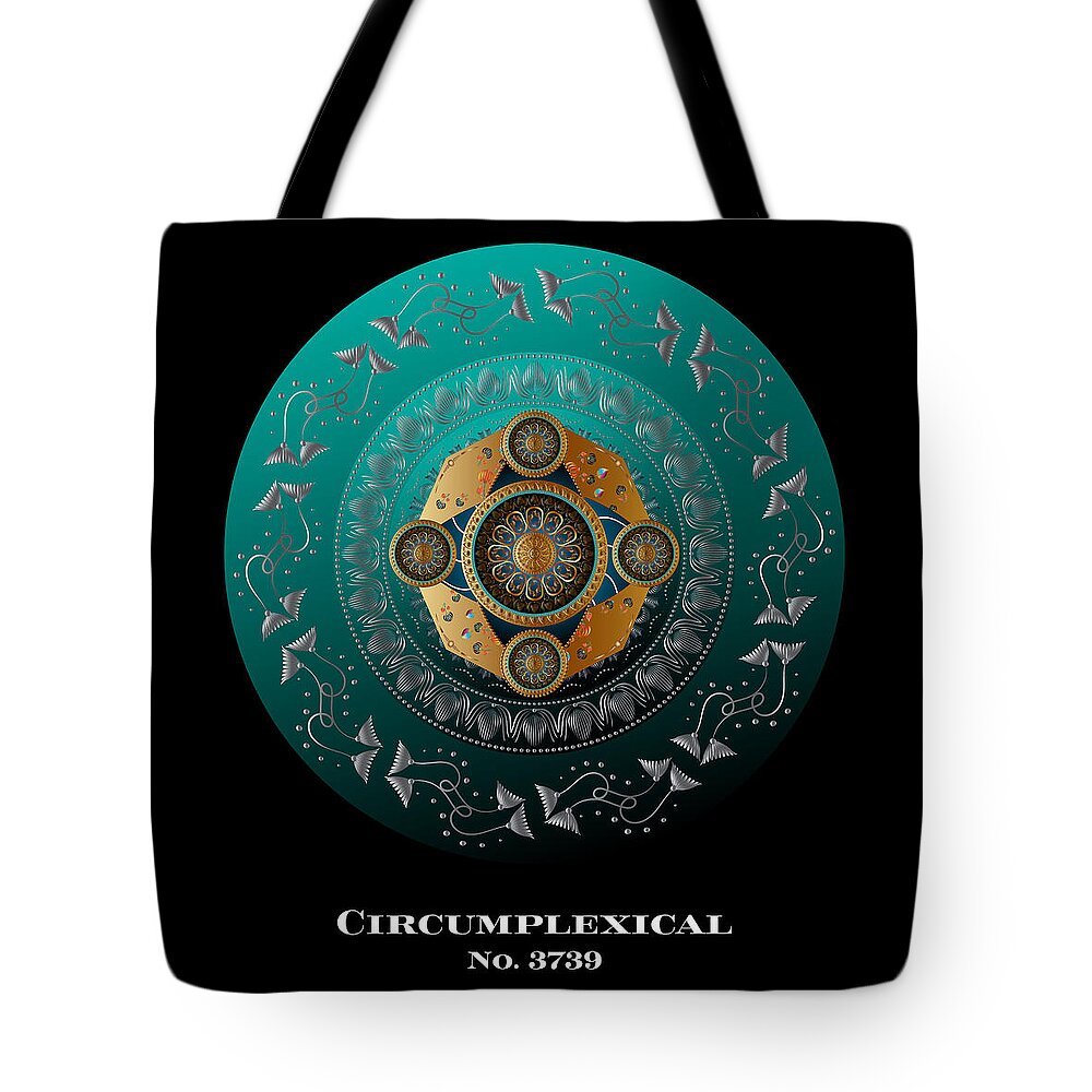 Mandala Tote Bag featuring the digital art Circumplexical No 3739 by Alan Bennington