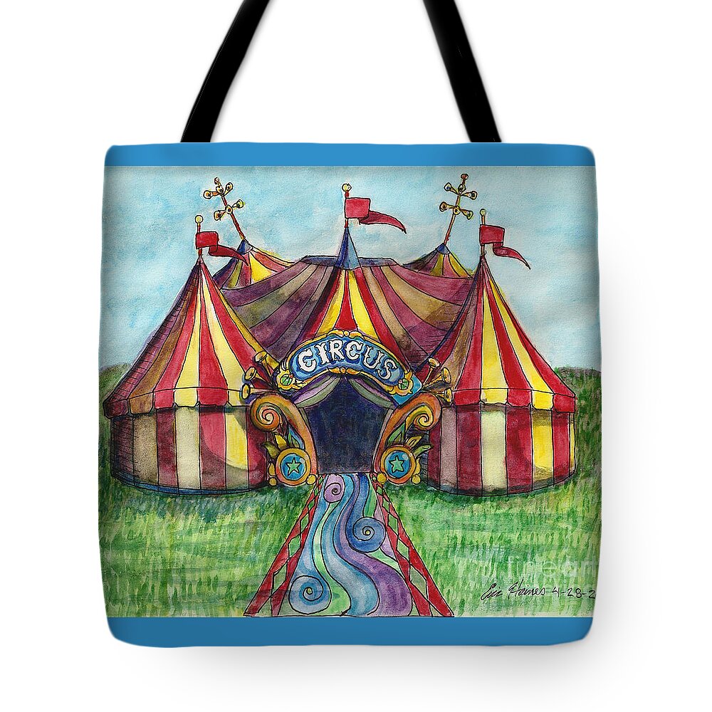 Circus Tote Bag featuring the drawing Circus Tent by Eric Haines