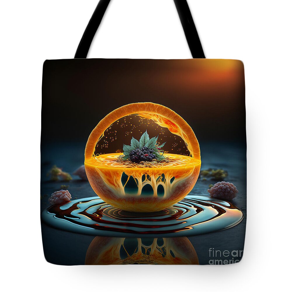 Collector Of Light Tote Bag featuring the digital art Sol Citrico by Jay Schankman