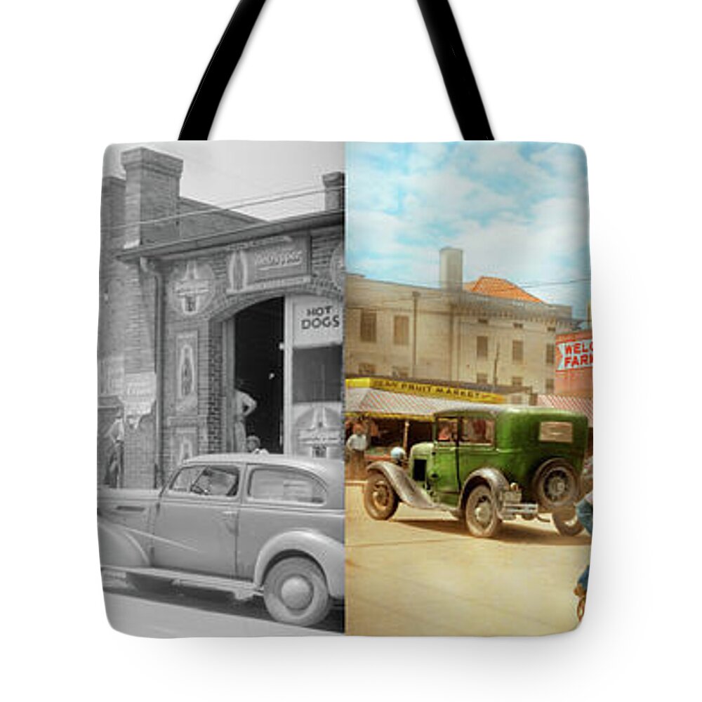Durham Tote Bag featuring the photograph City - Durham, NC - Kids will be kids 1940 - Side by Side by Mike Savad
