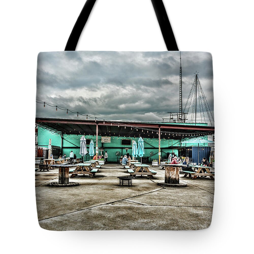 City Picnic Tote Bag featuring the photograph City Picnic by Sharon Popek