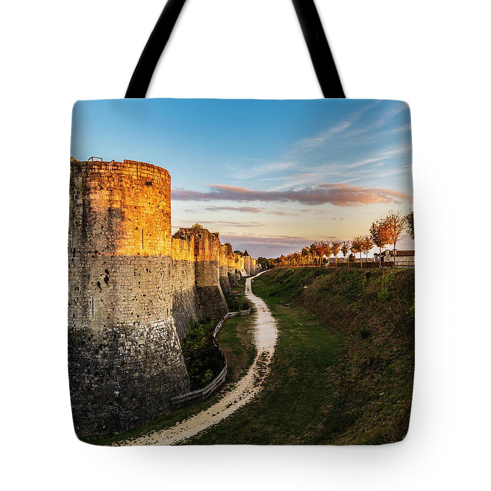 Architecture Tote Bag featuring the photograph City wall of Provins by Fabiano Di Paolo