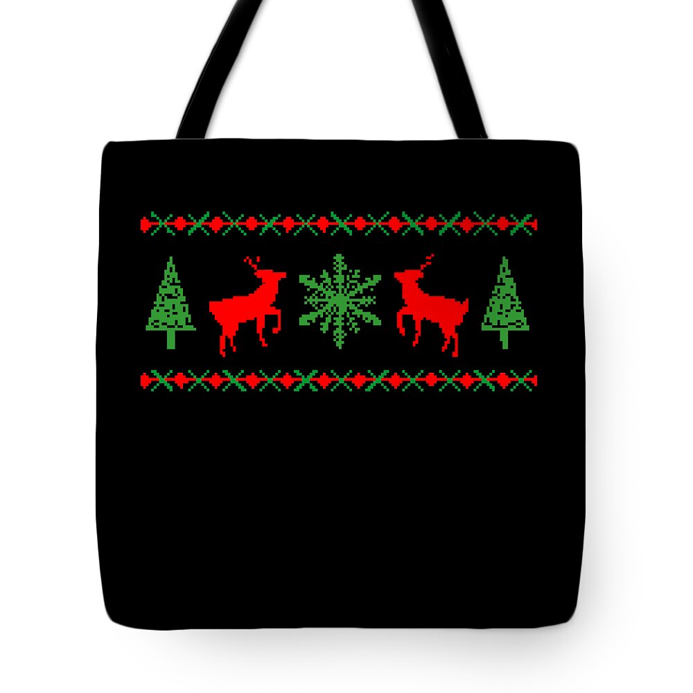 Christmas 2023 Tote Bag featuring the digital art Classic Ugly Christmas Sweater by Flippin Sweet Gear