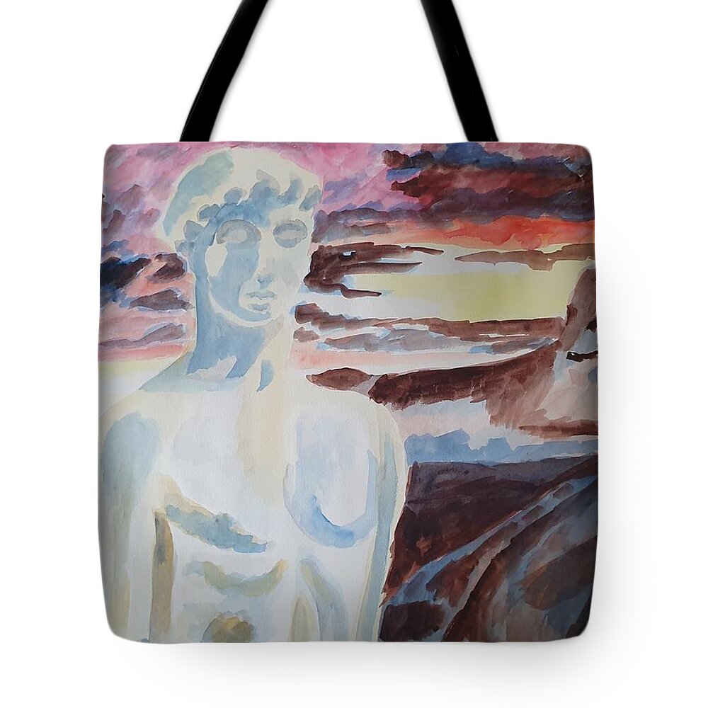 Masterpiece Paintings Tote Bag featuring the painting Classical Sunset by Enrico Garff