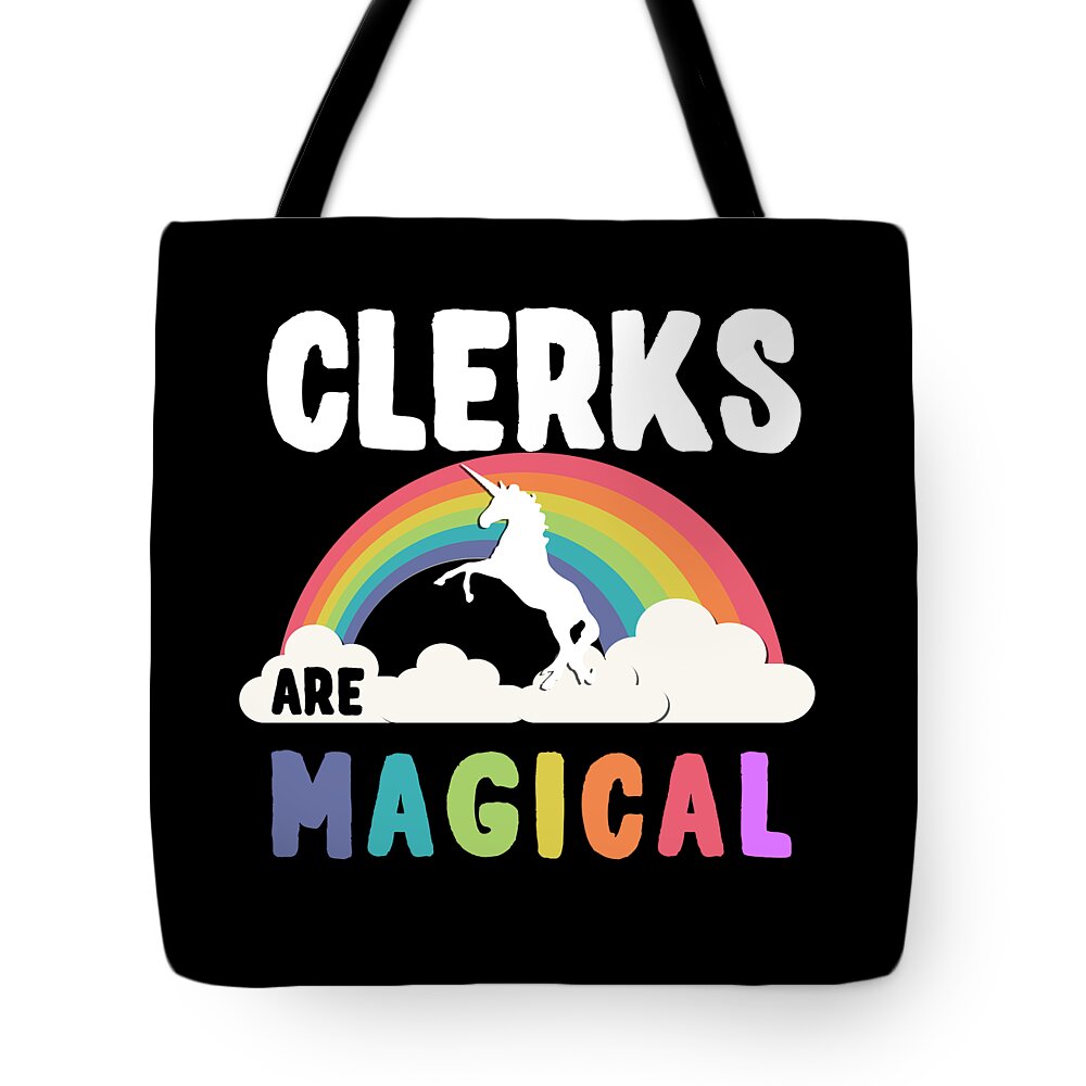 Funny Tote Bag featuring the digital art Clerks Are Magical by Flippin Sweet Gear