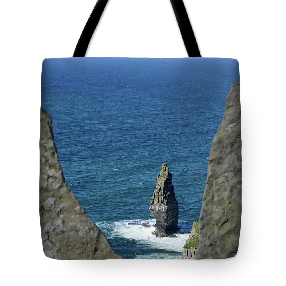 Cliffs Of Moher Tote Bag featuring the photograph Cliffs of Moher Lookout Ireland by Lisa Blake