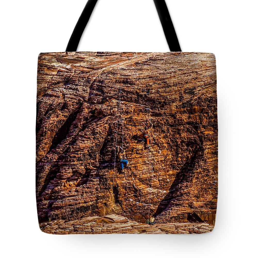  Tote Bag featuring the photograph Climbing Dudes by Rodney Lee Williams