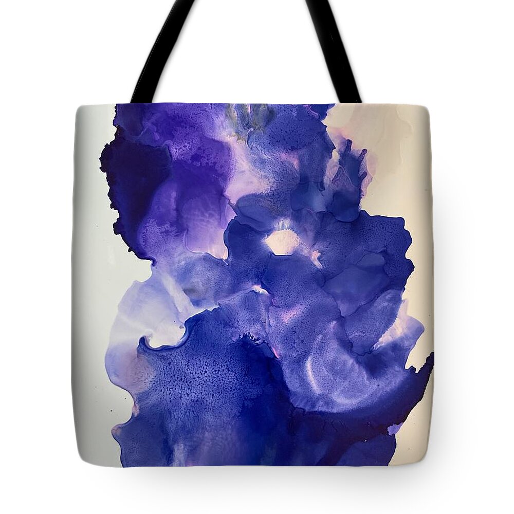 Alcohol Ink Tote Bag featuring the painting Climbing by Tommy McDonell