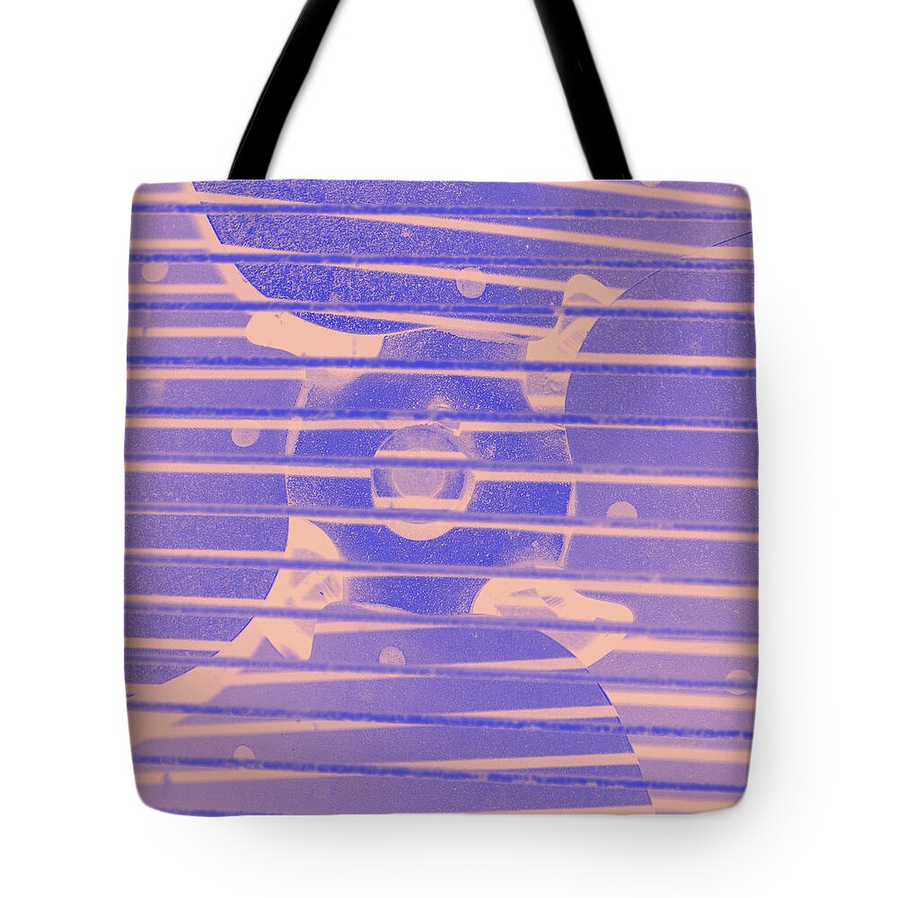 Fan Tote Bag featuring the photograph Close up of Old Fan Peach and Light Purple Gradient by Ali Baucom