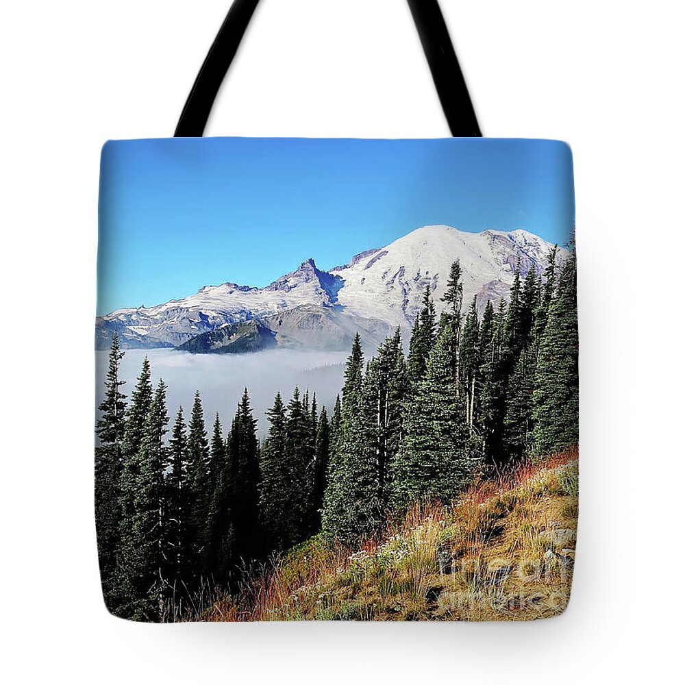 Clouds Tote Bag featuring the photograph Cloud Inversion by Sylvia Cook