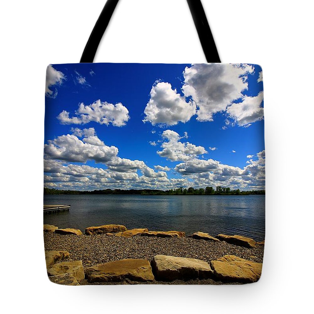 Landscape Tote Bag featuring the photograph Cloud Parade by Mary Walchuck