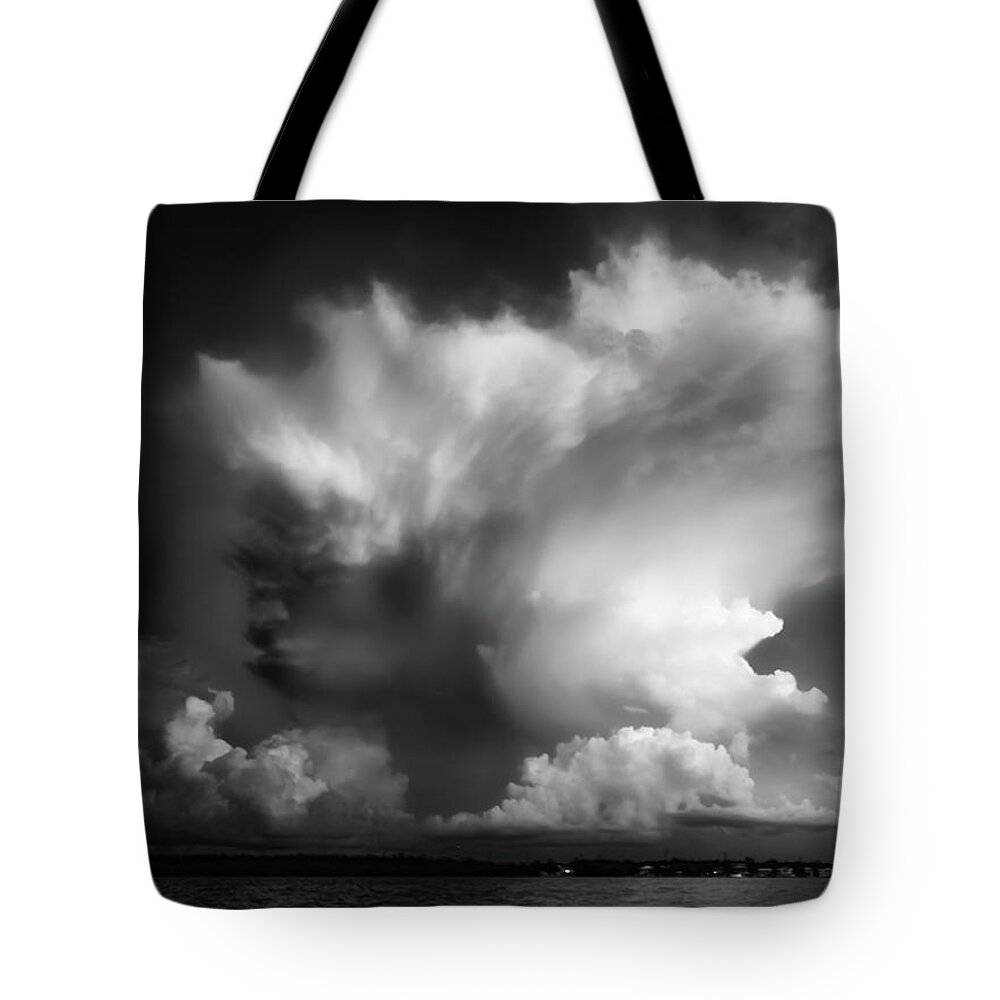 Black And White Photography Tote Bag featuring the photograph Cloud Spirit by Louise Lindsay