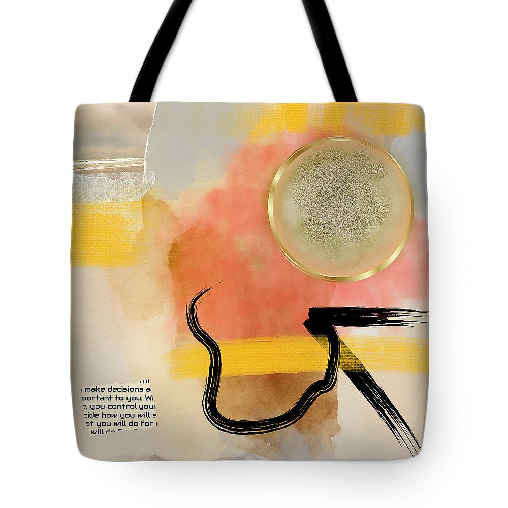Contemporary Art Tote Bag featuring the mixed media Clouded Judgement by Canessa Thomas