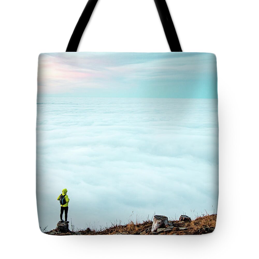 Trekking Tote Bag featuring the photograph Clouds floating by Vaclav Sonnek