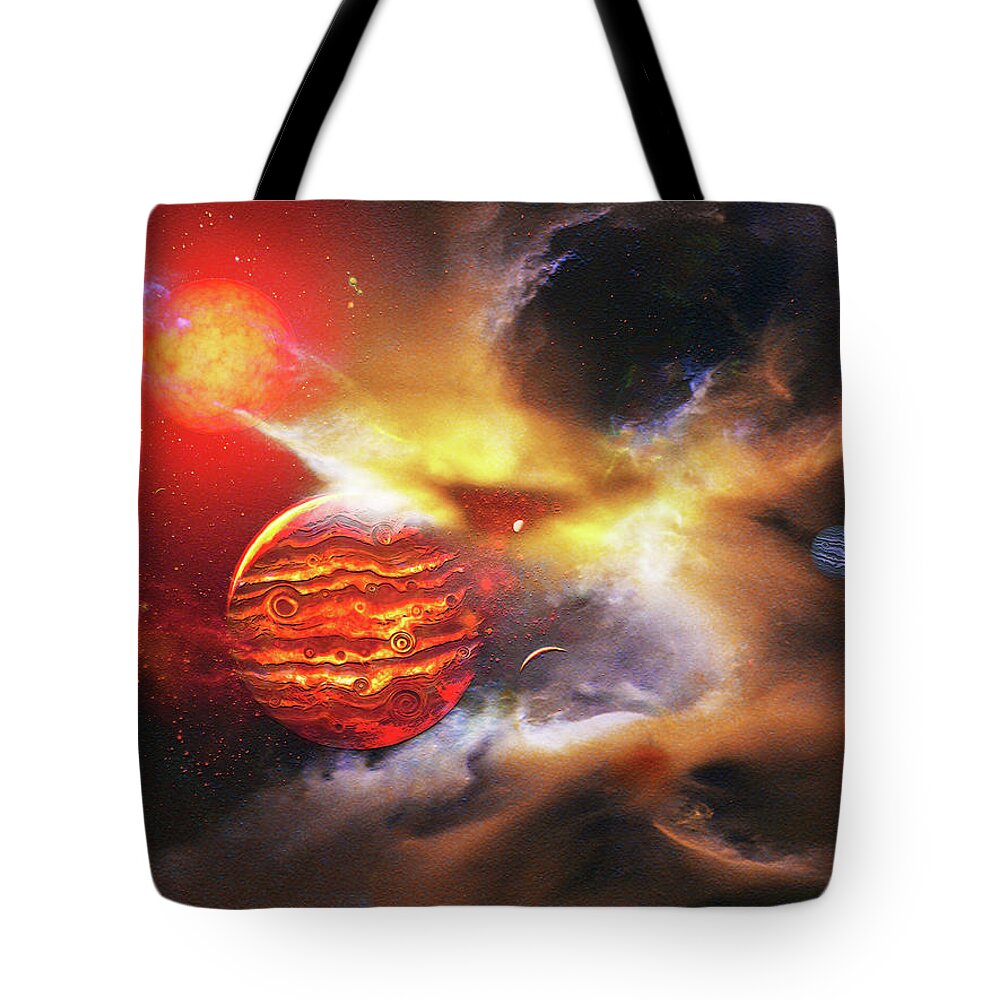  Tote Bag featuring the digital art Clouds in Space 1 by Don White Artdreamer