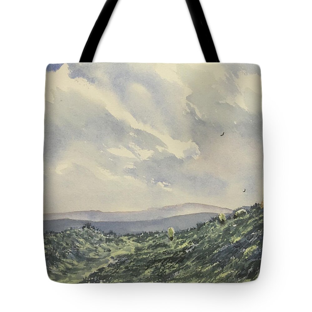 Watercolour Tote Bag featuring the painting Cloudy Skies over Fat Betty by Glenn Marshall