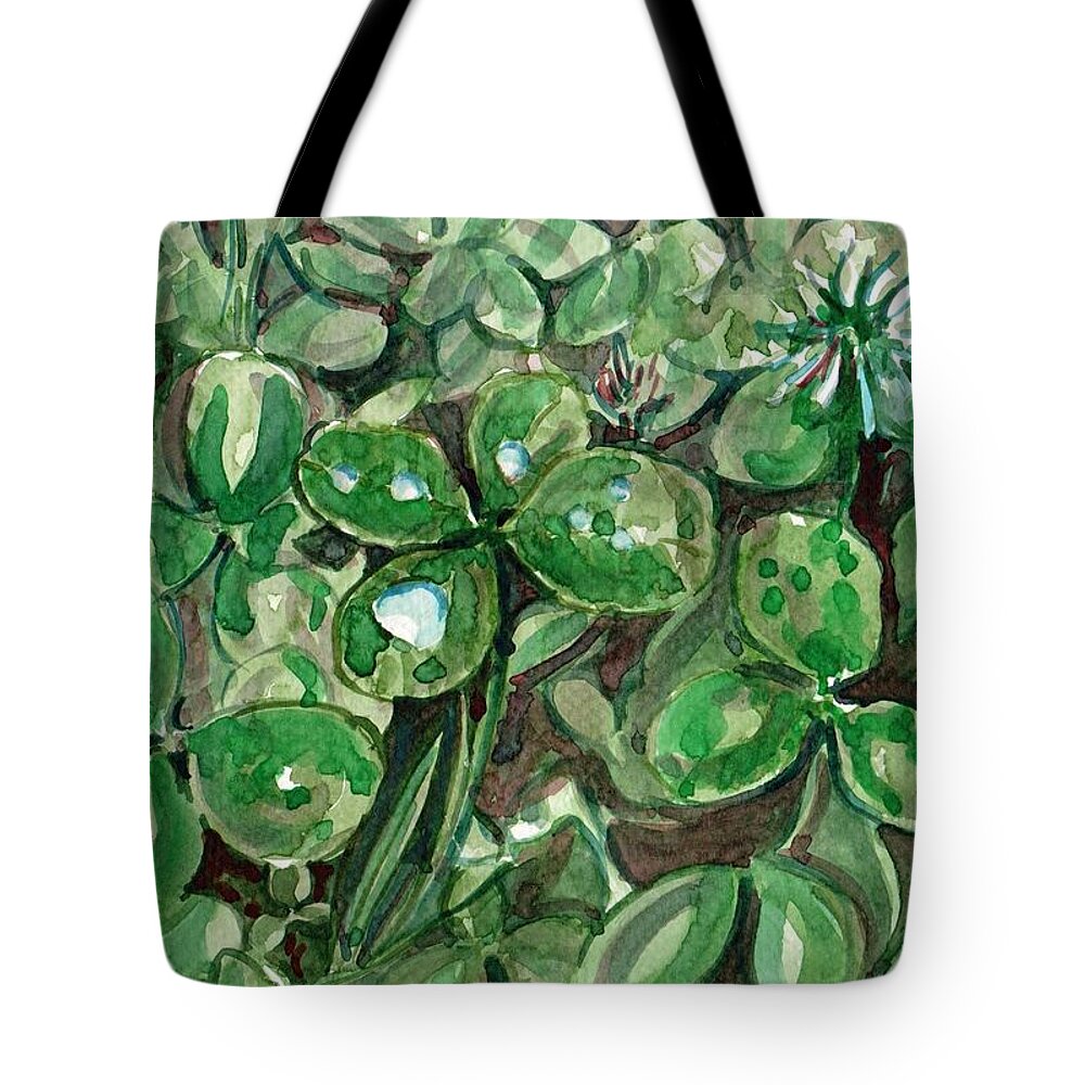 Clover Tote Bag featuring the painting Clover field by George Cret
