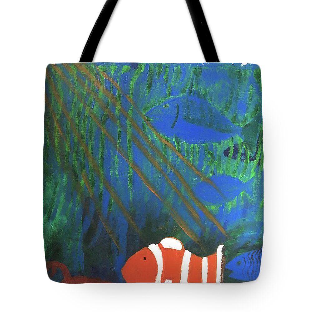  Tote Bag featuring the digital art Clown fish by Robert Lennon