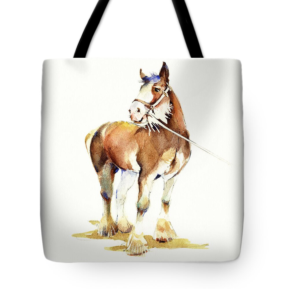 Clydesdale Tote Bag featuring the painting 'Clydesdale' by Penny Taylor-Beardow