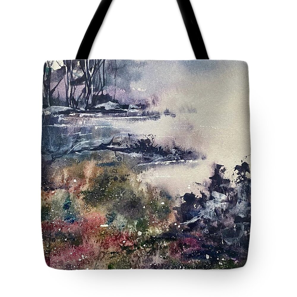 Landscape Tote Bag featuring the painting Coastal Inspiration 3 by Kellie Chasse