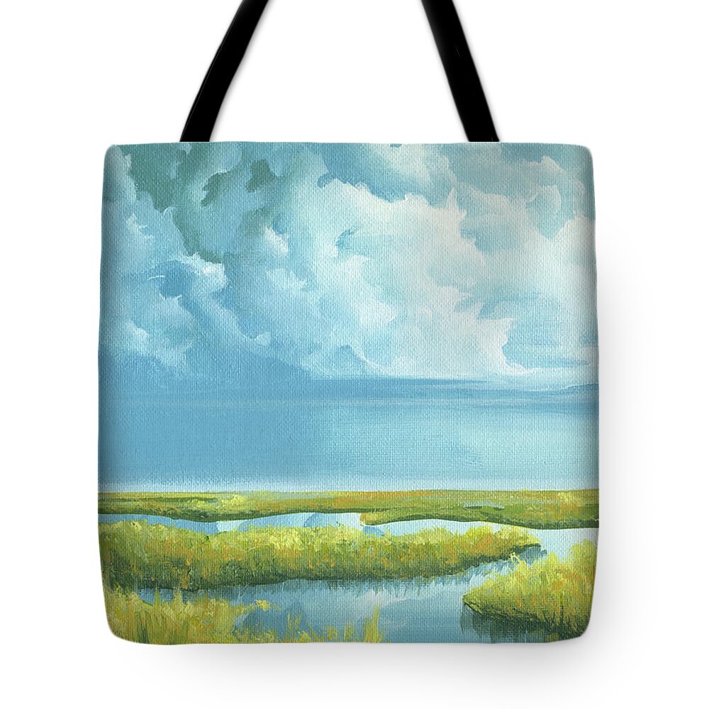 Marsh Painting Tote Bag featuring the painting Coastal Marsh 2023 by William Love