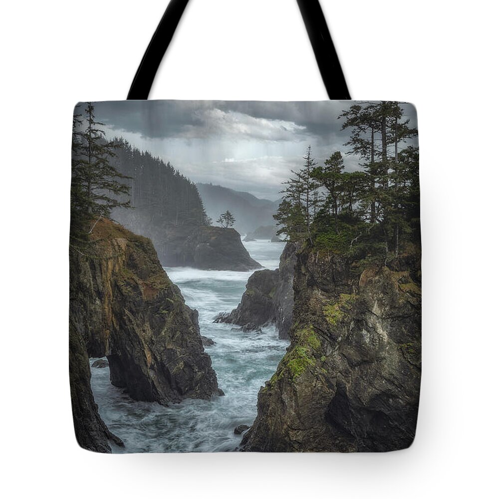 Oregon Tote Bag featuring the photograph Coastal Rains by Darren White