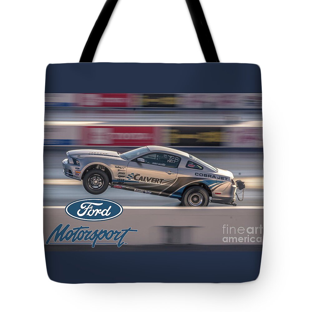 Ford Tote Bag featuring the photograph Cobra Jet action by Darrell Foster