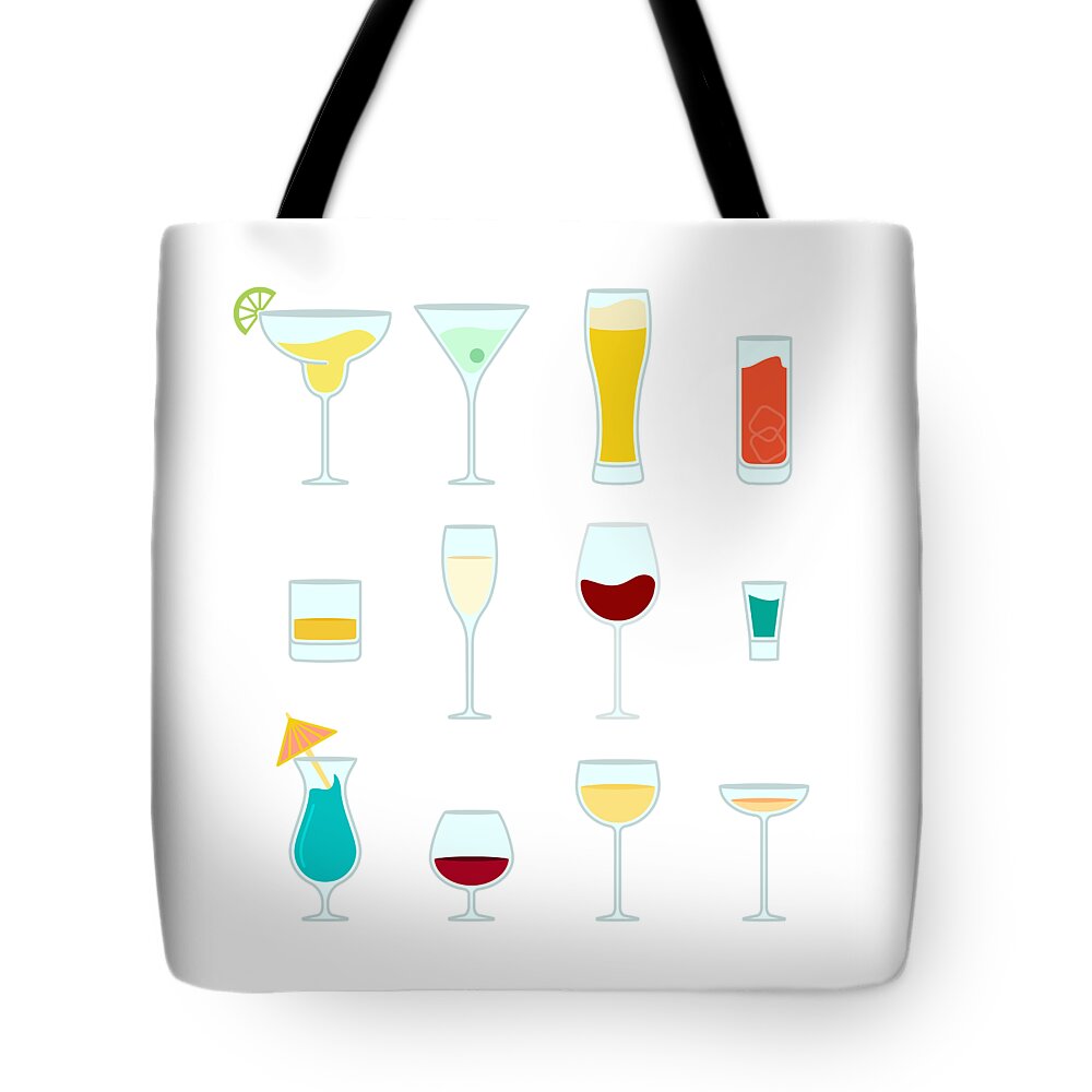 Cocktail Glasses Set Vector Tapestry by THP Creative - Fine Art America