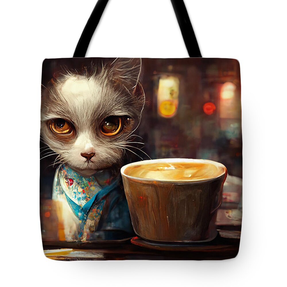 Coffee Tote Bag featuring the digital art Coffee #51 by Craig Boehman
